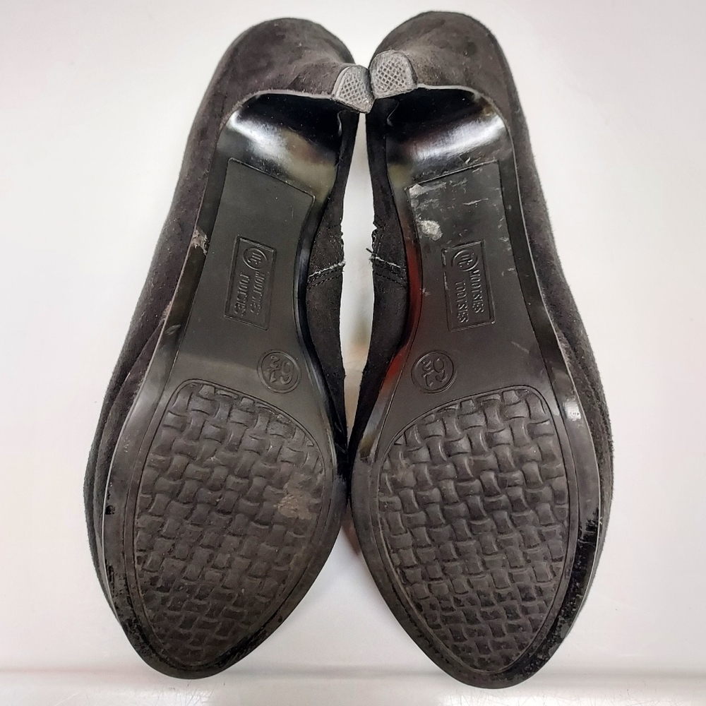 🖤 Mootsies Tootsies Criss Cross Ballerina Style Faux Suede Heels Size 6.5 - Picture 4 of 6
